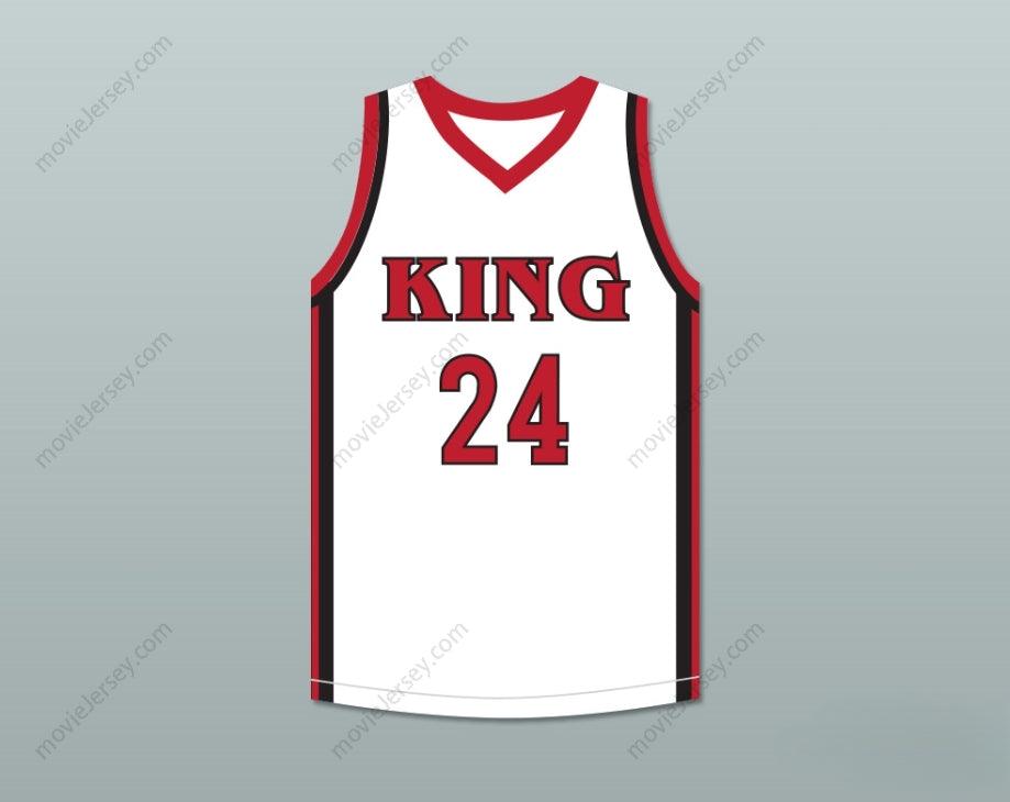 CUSTOM ANY Name Number KAWHI LEONARD 24 MARTIN LUTHER KING HIGH SCHOOL  WHITE BASKETBALL JERSEY 2 Top Stitched S-6XL