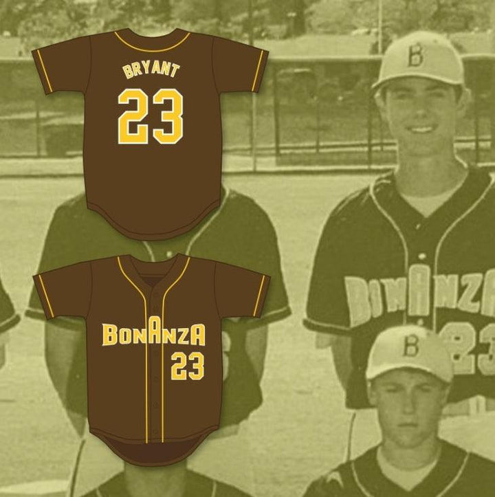 Personalizado Cualquier Nombre Número KRIS BRYANT 23 BONANZA HIGH SCHOOL CAMISETA DE BÉISBOL MARRÓN 4 Costuras Superiores S-6XL