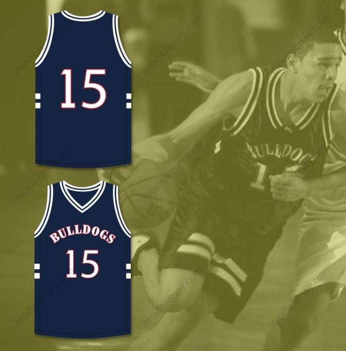 PERSONALIZA Cualquier Nombre Número JERMAINE COLE 15 BULLDOGS HIGH SCHOOL AZUL MARINO CAMISETA BALONCESTO Top Cosido S-6XL