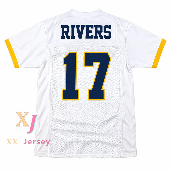 PERSONALIZA Cualquier Nombre Número PHILIP RIVERS 17 ATENAS HIGH SCHOOL DORADO BLANCO JERSEY DE FÚTBOL Parte Superior Cosida S-6XL