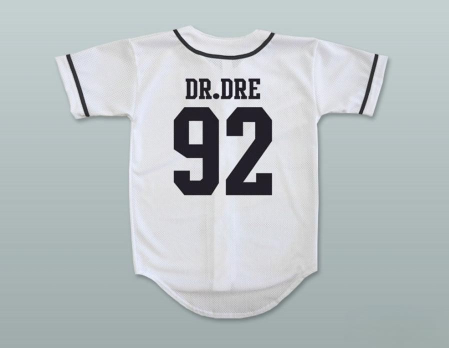 Camiseta de béisbol blanca N.W.A. DR. DRE 92 personalizada con cualquier nombre y número, cosida, tallas S-6XL