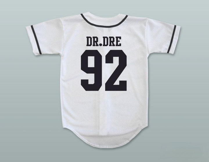 Camiseta de béisbol blanca N.W.A. DR. DRE 92 personalizada con cualquier nombre y número, cosida, tallas S-6XL