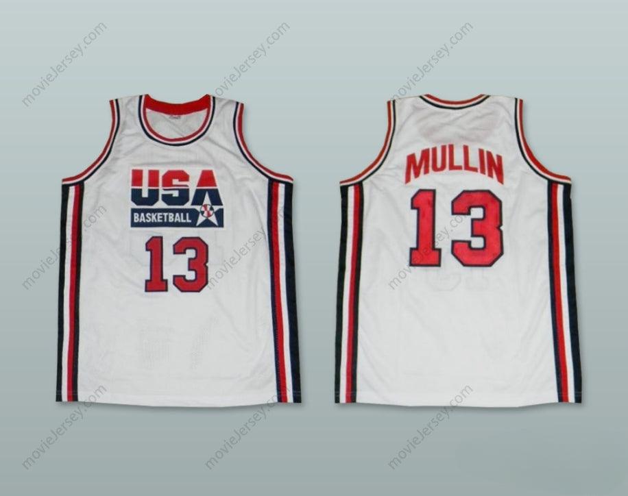CUSTOM ANY Name Number 1992 CHRIS MULLIN 13 USA HOME BASKETBALL JERSEY Top Stitched S-6XL