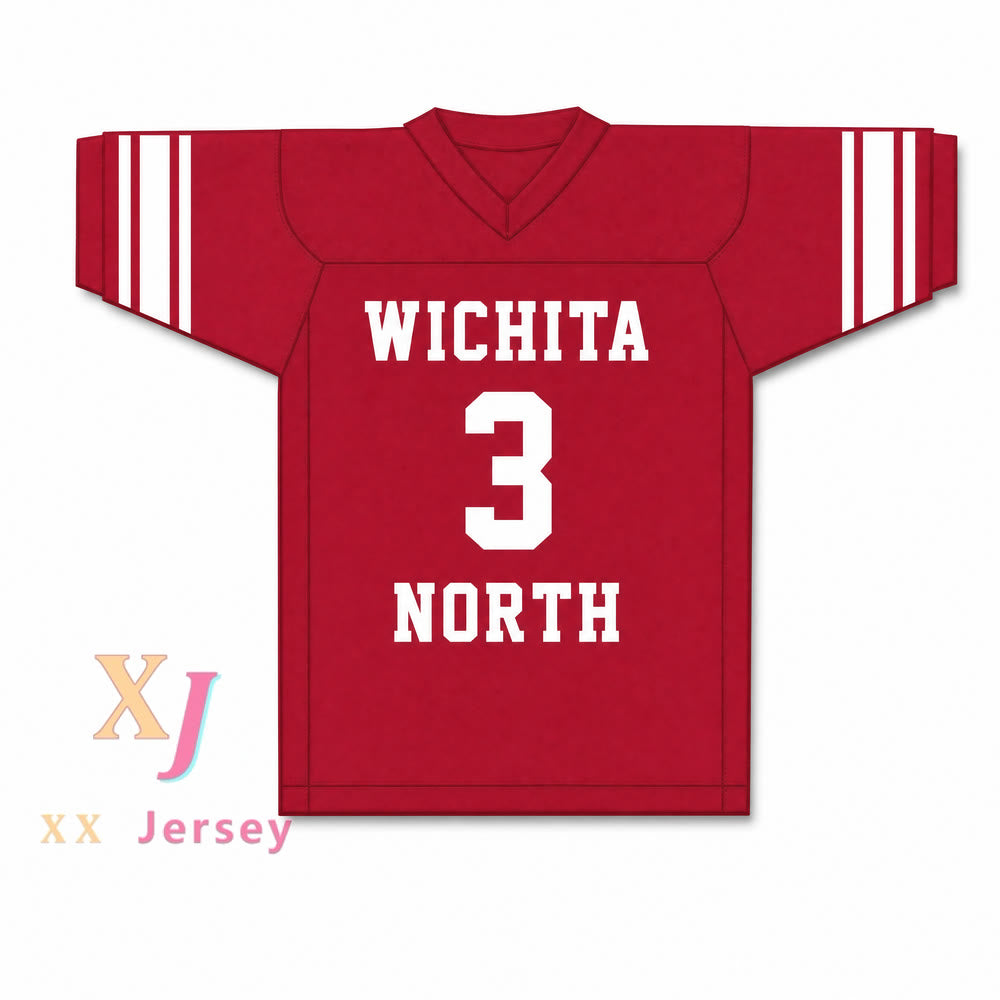 CUSTOM BARRY SANDERS 3 NORTH HIGH SCHOOL REDSKINS FOOTBALL JERSEY Top Stitched S-6XL