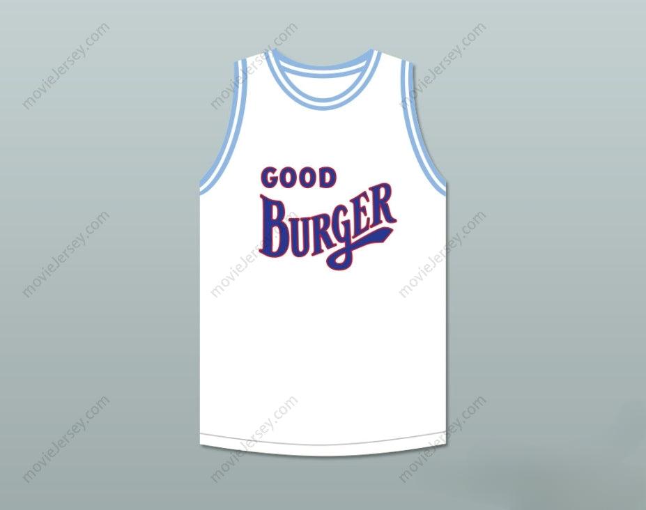 CAMISETA DE BALONCESTO BLANCA BORDADA DE DEXTER 2 GOOD BURGER CON NOMBRE Y NÚMERO PERSONALIZABLES Tallas S-6XL
