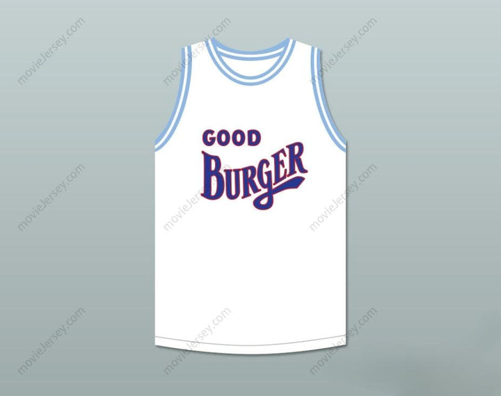 CAMISETA DE BALONCESTO BLANCA BORDADA DE DEXTER 2 GOOD BURGER CON NOMBRE Y NÚMERO PERSONALIZABLES Tallas S-6XL