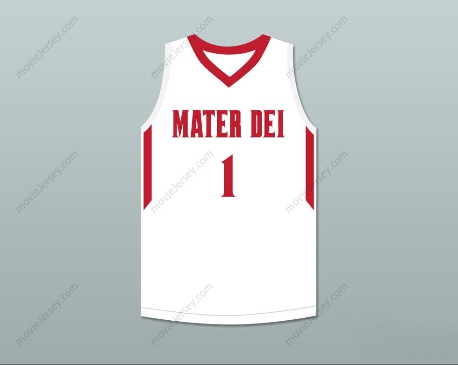 CUSTOM ANY Name Number BOL BOL 1 MATER DEI HIGH SCHOOL WHITE BASKETBALL JERSEY 2 Top Stitched S-6XL