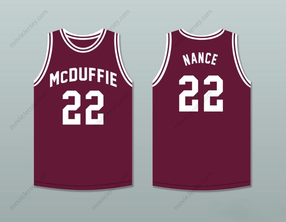 PERSONALIZA CUALQUIER Nombre Número LARRY NANCE 22 MCDUFFIE HIGH SCHOOL FIGHTING SCOTS MAROON CAMISETA DE BALONCESTO Cosida Talla S-6XL