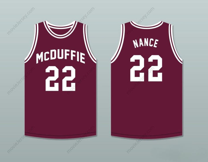 PERSONALIZA CUALQUIER Nombre Número LARRY NANCE 22 MCDUFFIE HIGH SCHOOL FIGHTING SCOTS MAROON CAMISETA DE BALONCESTO Cosida Talla S-6XL