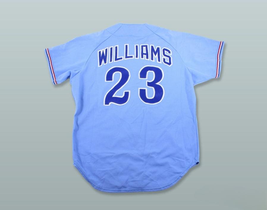 Camiseta de béisbol personalizada con cualquier nombre y número RICK WILLIAMS 23, de CHICKS, AZUL CLARO, tallas S-6XL, costuras visibles