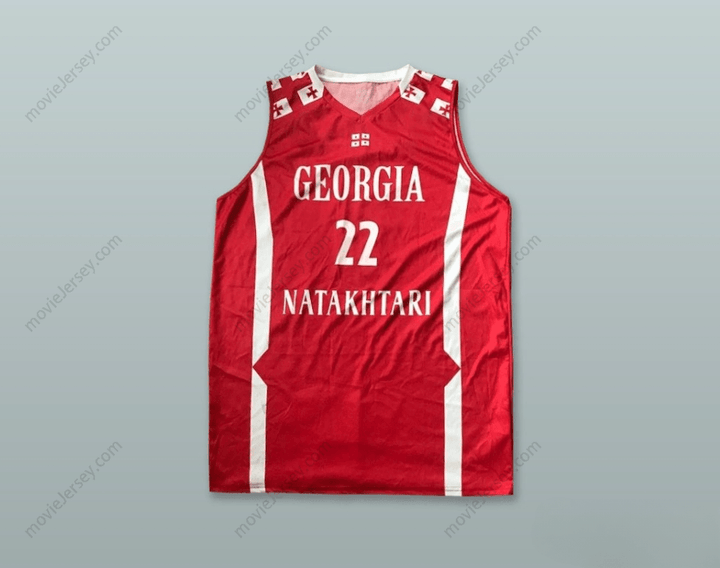 PERSONALIZA Cualquier Nombre Número GIORGI SHARABIDZE 22 GEORGIA CAMISETA BALONCESTO ROJA Superior Cosida S-6XL