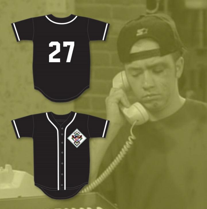 Camiseta de béisbol DAVID FAUSTINO 27 AARDVARKS personalizada con cualquier nombre y número, 1º DERBY ANUAL DE DIAMANTES ROCK N' JOCK 1990, Costuras superiores S-6XL