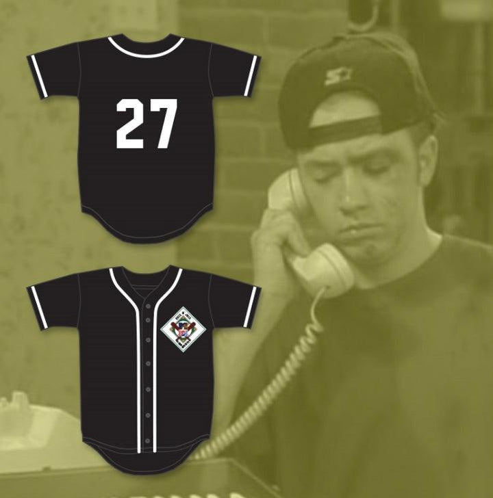 Camiseta de béisbol DAVID FAUSTINO 27 AARDVARKS personalizada con cualquier nombre y número, 1º DERBY ANUAL DE DIAMANTES ROCK N' JOCK 1990, Costuras superiores S-6XL