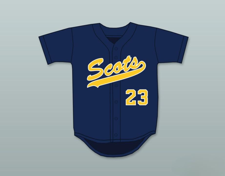 Custom Any Name Number CLAYTON KERSHAW 23 HIGHLAND PARK HIGH SCHOOL SCOTS NAVY BLUE BASEBALL JERSEY 2 Top Stitched S-6XL