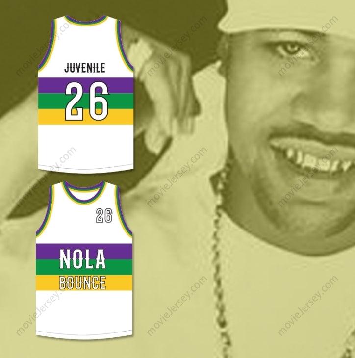 PERSONALIZA CUALQUIER Nombre Número JUVENIL 26 NOLA BOUNCE BALONCESTO BLANCO Camiseta Superior Cosida S-6XL