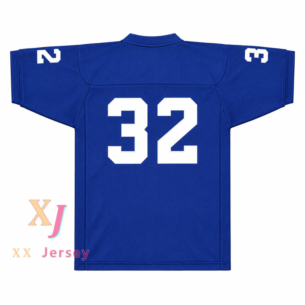Custom Steve Austin 32 Edna High School Cowboys Blue Football Jersey