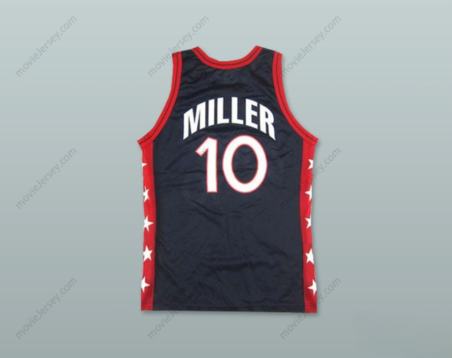 CUSTOM ANY Name Number 1996 REGGIE MILLER 10 USA TEAM AWAY BASKETBALL JERSEY Top Stitched S-6XL