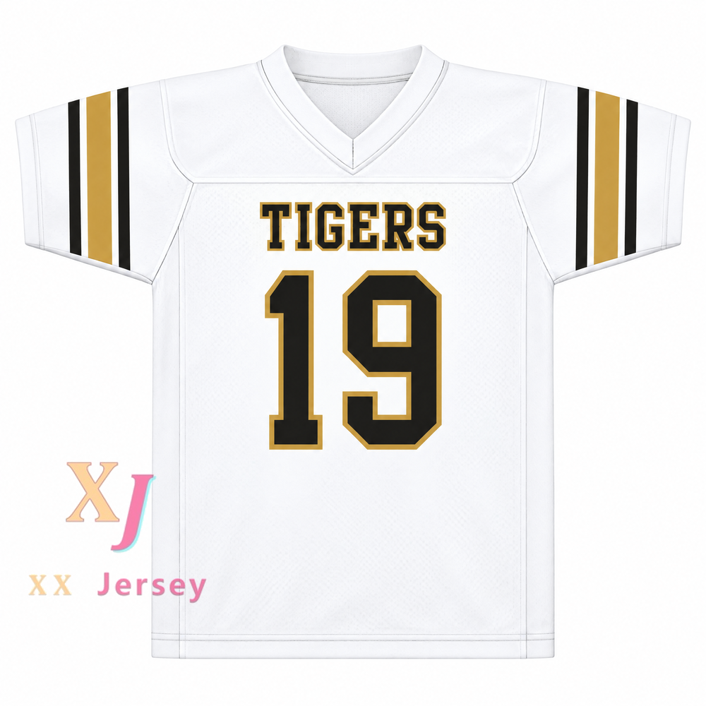 PERSONALIZADO CUALQUIER Nombre Número Eric Dickerson 19 Sealy High School Tigers Blanco Negro Camiseta de Fútbol Cosida S-6XL