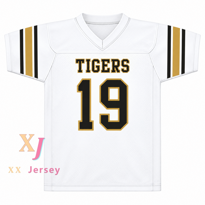 PERSONALIZADO CUALQUIER Nombre Número Eric Dickerson 19 Sealy High School Tigers Blanco Negro Camiseta de Fútbol Cosida S-6XL
