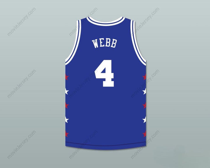 PERSONALIZA CUALQUIER Nombre Número SPUD WEBB 4 MAGIC JOHNSON CAMISETA DE BALONCESTO AZUL ALL STAR GAME 1989 EVENTO BENÉFICO MIDSUMMER NIGHT'S MAGIC Parte Superior Cosida S-6XL