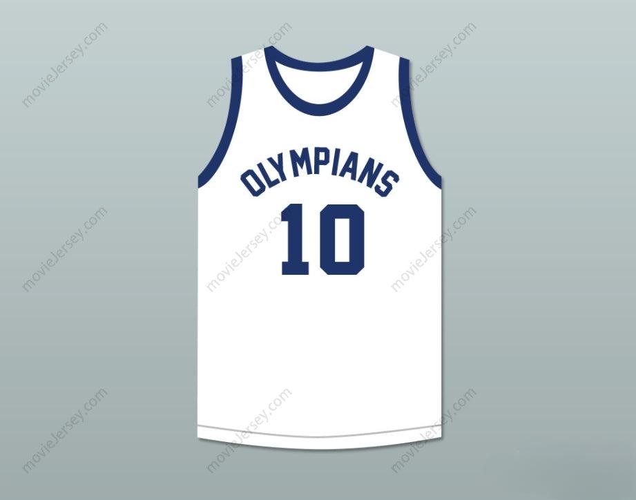 PERSONALIZA con Cualquier Nombre Número KLEGGIE HERMSEN 10 OLIMPIANOS RETRO CAMISETA BALONCESTO BLANCA BORDADO Tallas S-6XL