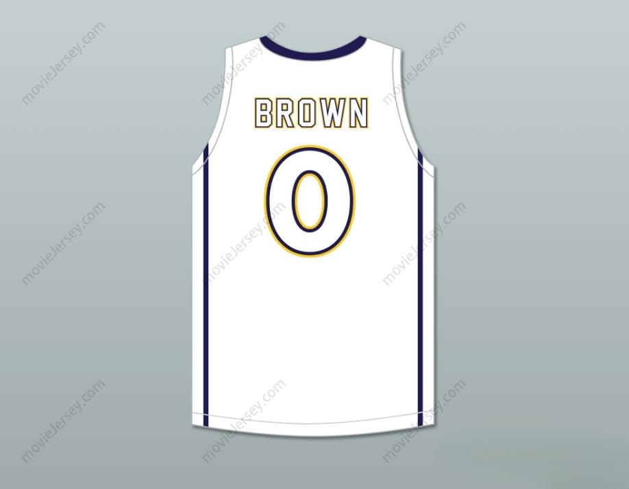 CAMISETA DE BALONCESTO PERSONALIZADA (cualquier nombre/número) JAYLEN BROWN 4 WHEELER HIGH SCHOOL WILDCATS BLANCA, 2 costuras superiores, S-6XL