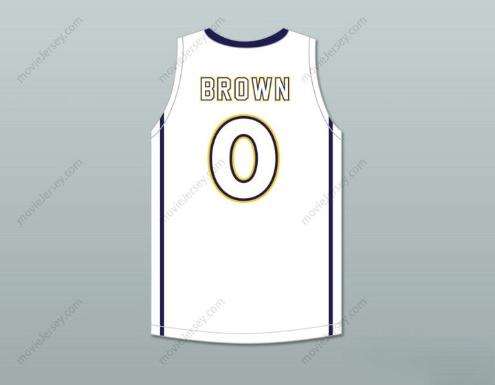 CAMISETA DE BALONCESTO PERSONALIZADA (cualquier nombre/número) JAYLEN BROWN 4 WHEELER HIGH SCHOOL WILDCATS BLANCA, 2 costuras superiores, S-6XL