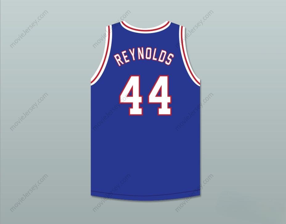 PERSONALIZA Cualquier Nombre Número REGGIE REYNOLDS 44 WILL FOSTER HIGH SCHOOL PATRIOTS AZUL CAMISETA DE BALONCESTO LAS ZAPATILLAS ROJAS 2 Doble Costura S-6XL