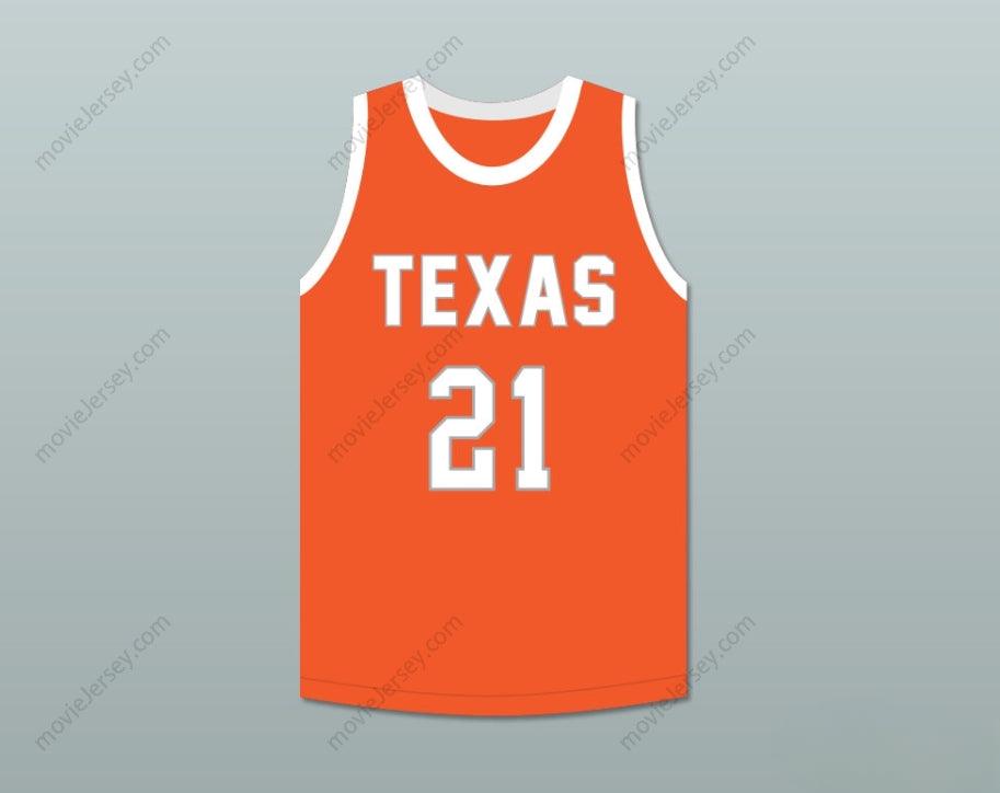 PERSONALIZA CUALQUIER Nombre Número JUGADOR 21 TEXAS D1 AMBASSADORS CAMISETA DE BALONCESTO NARANJA 2 Costuras Superior S-6XL