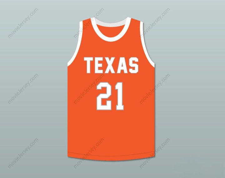 PERSONALIZA CUALQUIER Nombre Número JUGADOR 21 TEXAS D1 AMBASSADORS CAMISETA DE BALONCESTO NARANJA 2 Costuras Superior S-6XL