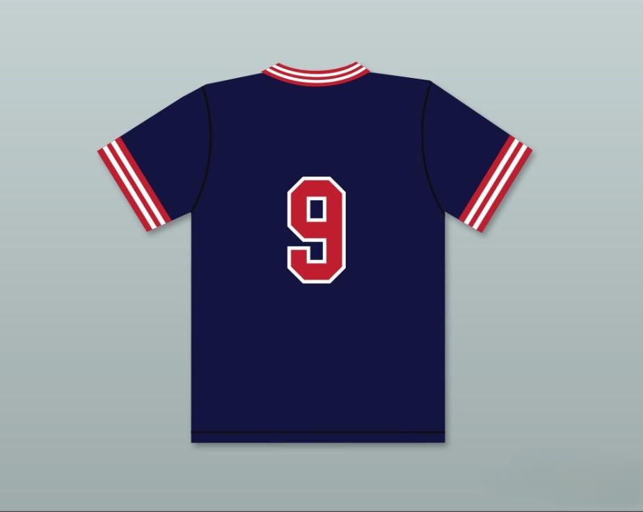 Camiseta de béisbol cosida a medida con cualquier nombre y número de JOE ROGAN FRANK VALENTE 9 PIONEERS AWAY HARDBALL SITCOM Top S-6XL