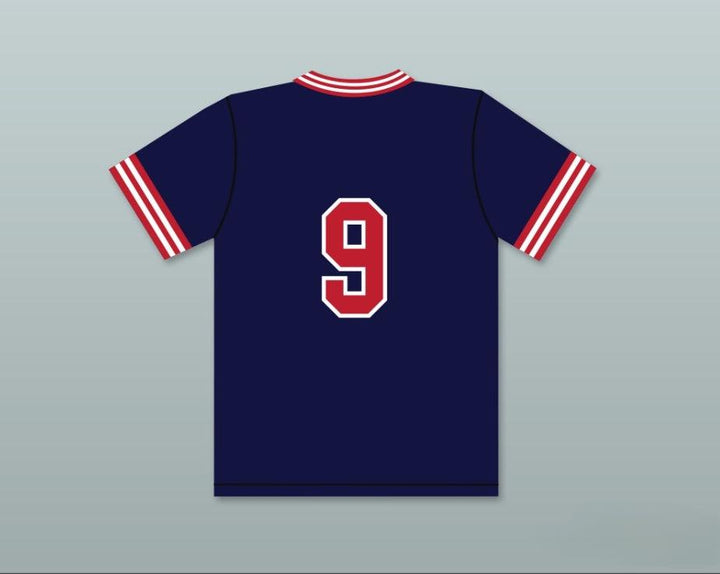 Camiseta de béisbol cosida a medida con cualquier nombre y número de JOE ROGAN FRANK VALENTE 9 PIONEERS AWAY HARDBALL SITCOM Top S-6XL
