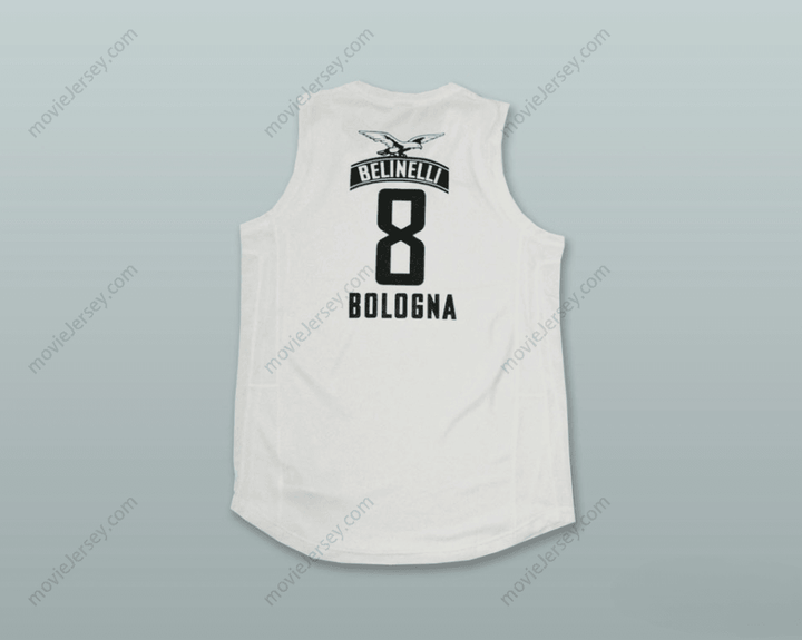 CUSTOM ANY Name Number FORTITUDO BOLOGNA 8 WHITE BASKETBALL JERSEY Top Stitched S-6XL