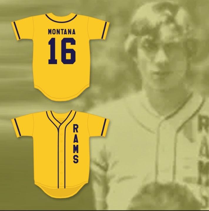 Personaliza cualquier nombre y número JOE MONTANA 16 RINGGOLD HIGH SCHOOL RAMS CAMISETA DE BÉISBOL Costuras de primera S-6XL