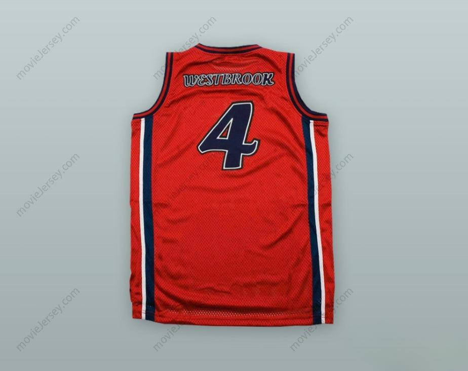 CUSTOM ANY Name Number RUSSELL WESTBROOK 4 LEUZINGER HIGH SCHOOL OLYMPIANS RED BASKETBALL JERSEY Top Stitched S-6XL