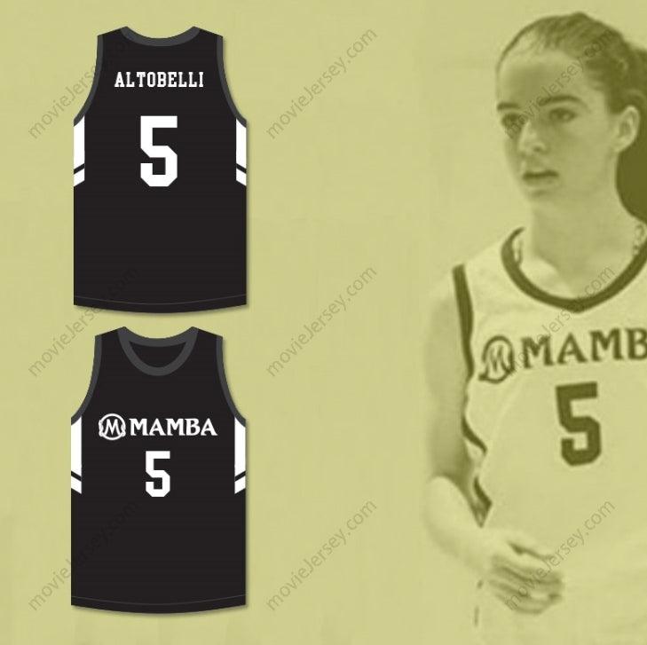 PERSONALIZABLE Cualquier Nombre Número ALYSSA ALTOBELLI 5 MAMBA BALLERS JERSEY DE BALONCESTO NEGRO VERSIÓN 3 Costura Superior S-6XL