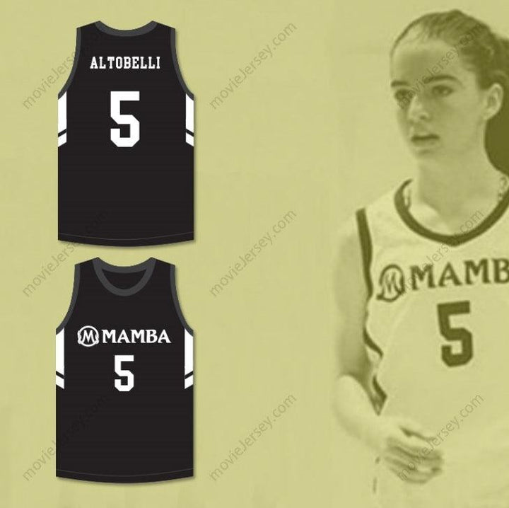 PERSONALIZABLE Cualquier Nombre Número ALYSSA ALTOBELLI 5 MAMBA BALLERS JERSEY DE BALONCESTO NEGRO VERSIÓN 3 Costura Superior S-6XL