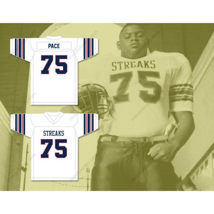 PERSONALIZA CUALQUIER Nombre Número ORLANDO PACE 75 SANDUSKY HIGH SCHOOL BLUE STREAKS Camiseta de Fútbol Cosida Tallas S-6XL