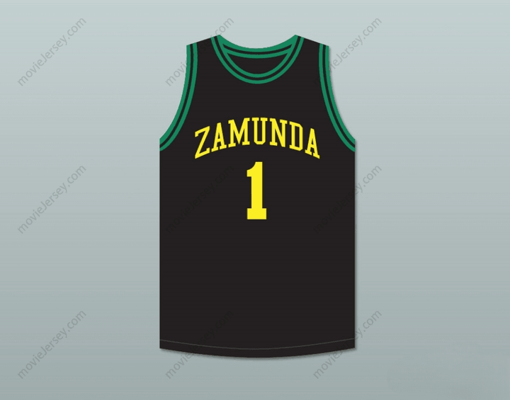 PERSONALIZA Cualquier Nombre Número PRÍNCIPE AKEEM JOFFER 1 PAÍS AFRICANO FICTICIO CAMISETA DE BALONCESTO NEGRA Parte Superior Cosida S-6XL