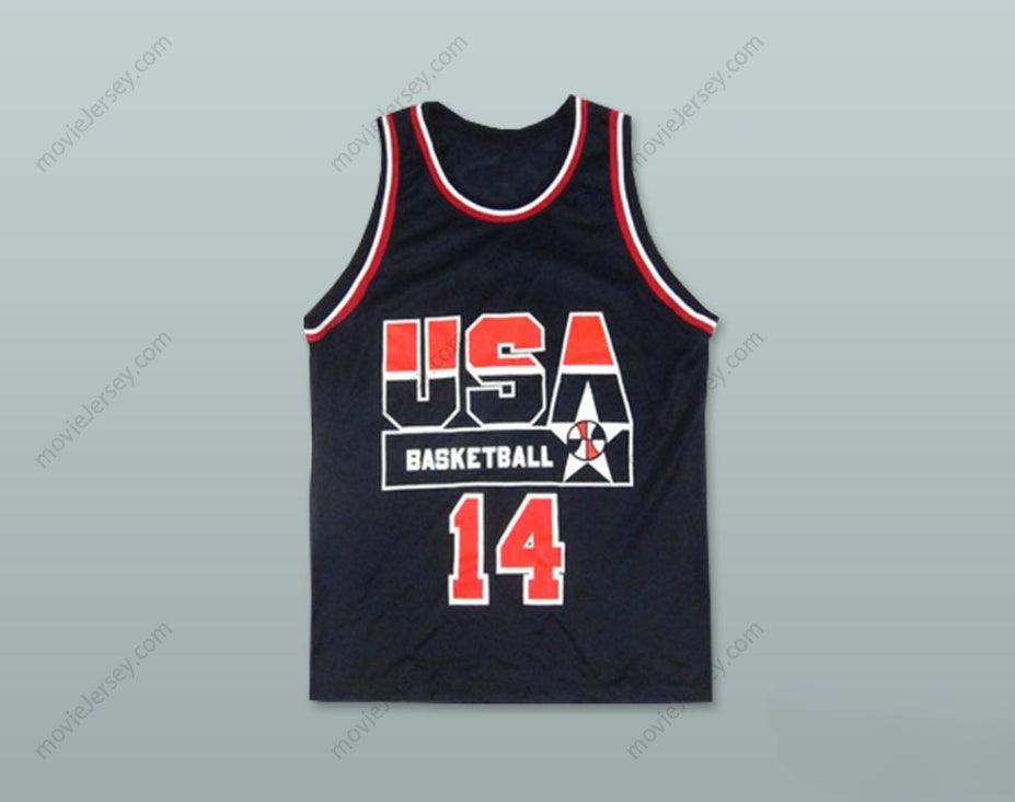 PERSONALIZA Cualquier Nombre Número ALONZO MOURNING 14 USA CAMISETA DE BALONCESTO DE VISITANTE Costuras S-6XL