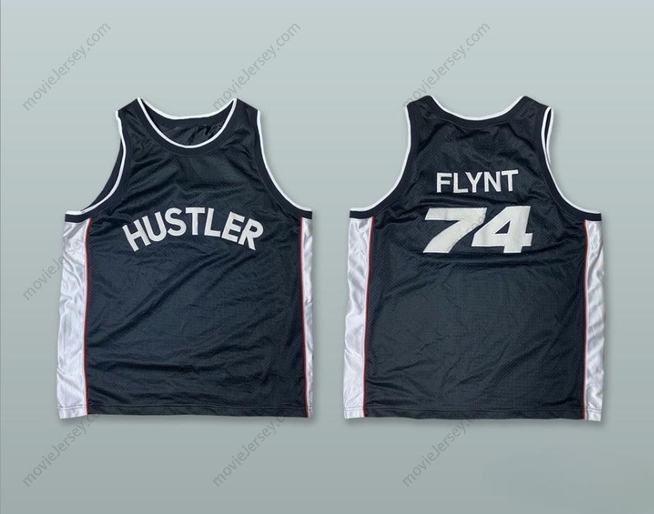 CUSTOM ANY Name Number LARRY FLINT 74 HUSTLER BLACK BASKETBALL JERSEY Top Stitched S-6XL