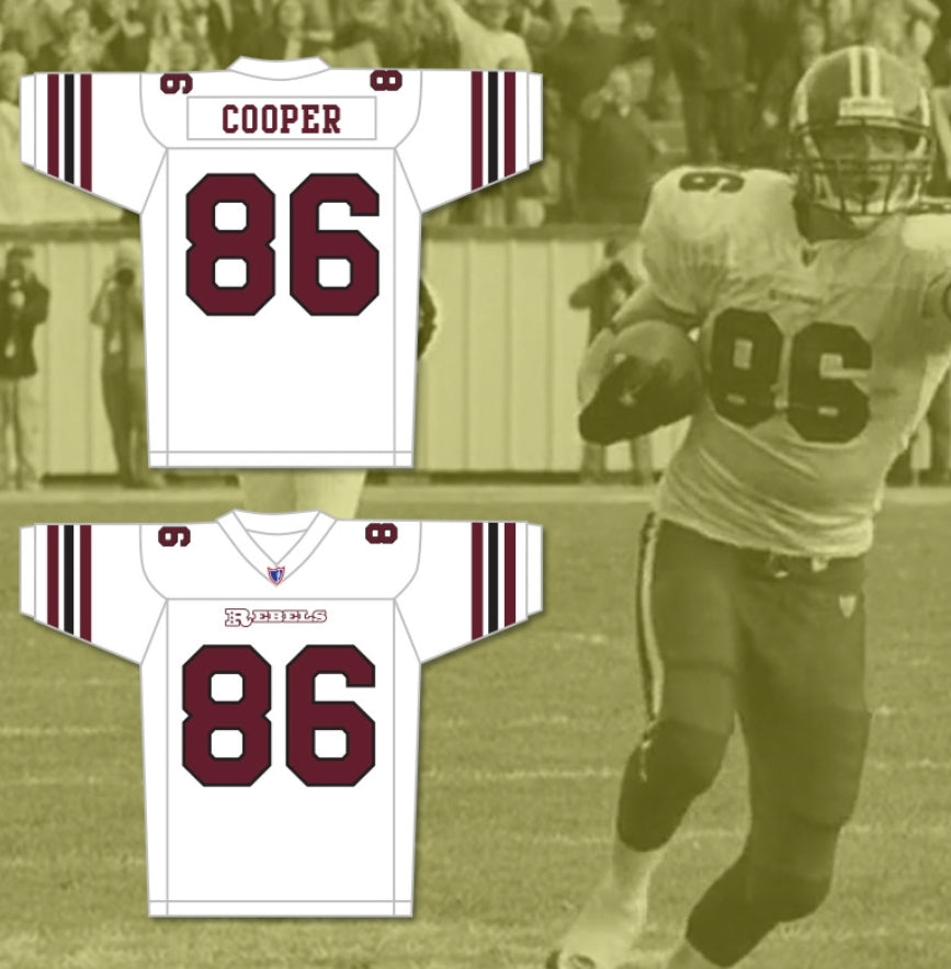 Custom Kyle Cooper 86 Boston Rebels Football Jersey