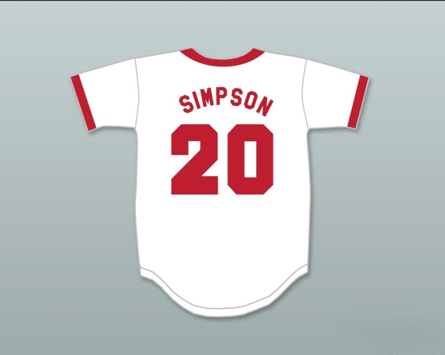 Camiseta de béisbol con botones de HOMER SIMPSON ISOTOPES 20 con nombre y número personalizados, costuras de S-6XL