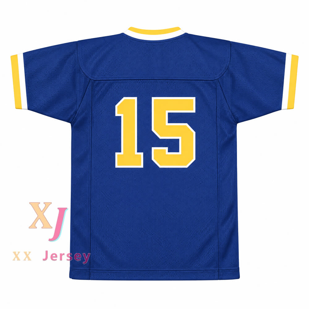 Custom Tom Stewart 15 Fernfield Timberwolves Football Jersey