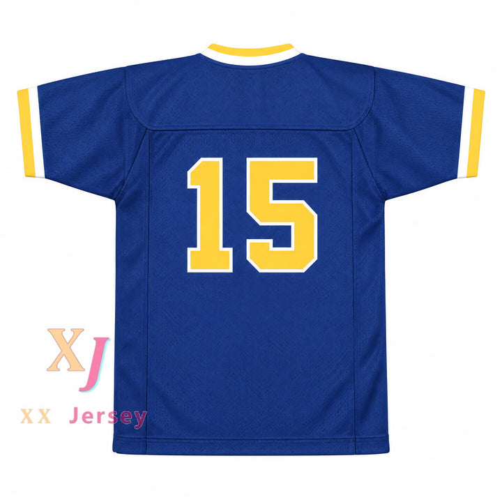 Custom Tom Stewart 15 Fernfield Timberwolves Football Jersey