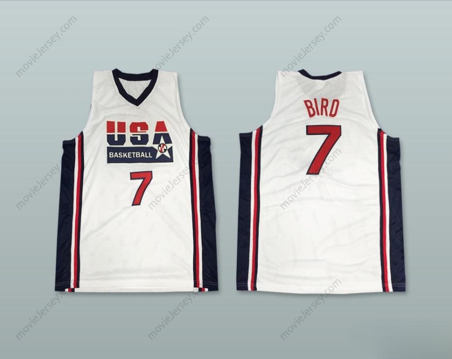 CUSTOM ANY Name Number LARRY BIRD 7 USA HOME BASKETBALL JERSEY Top Stitched S-6XL