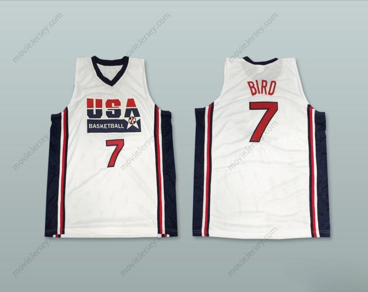 CUSTOM ANY Name Number LARRY BIRD 7 USA HOME BASKETBALL JERSEY Top Stitched S-6XL