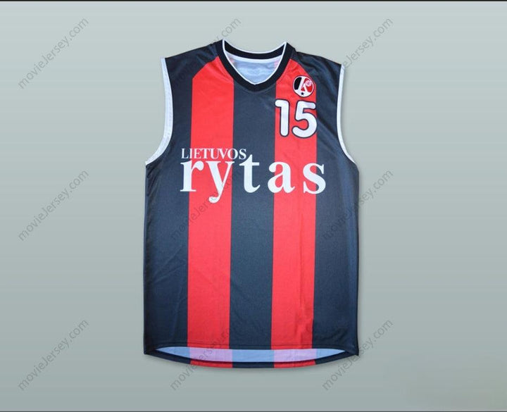 PERSONALIZA Cualquier Nombre Número ROBERTAS JAVTOKAS 15 LIETUVOS RYTAS CAMISETA DE BALONCESTO Cosida Tallas S-6XL