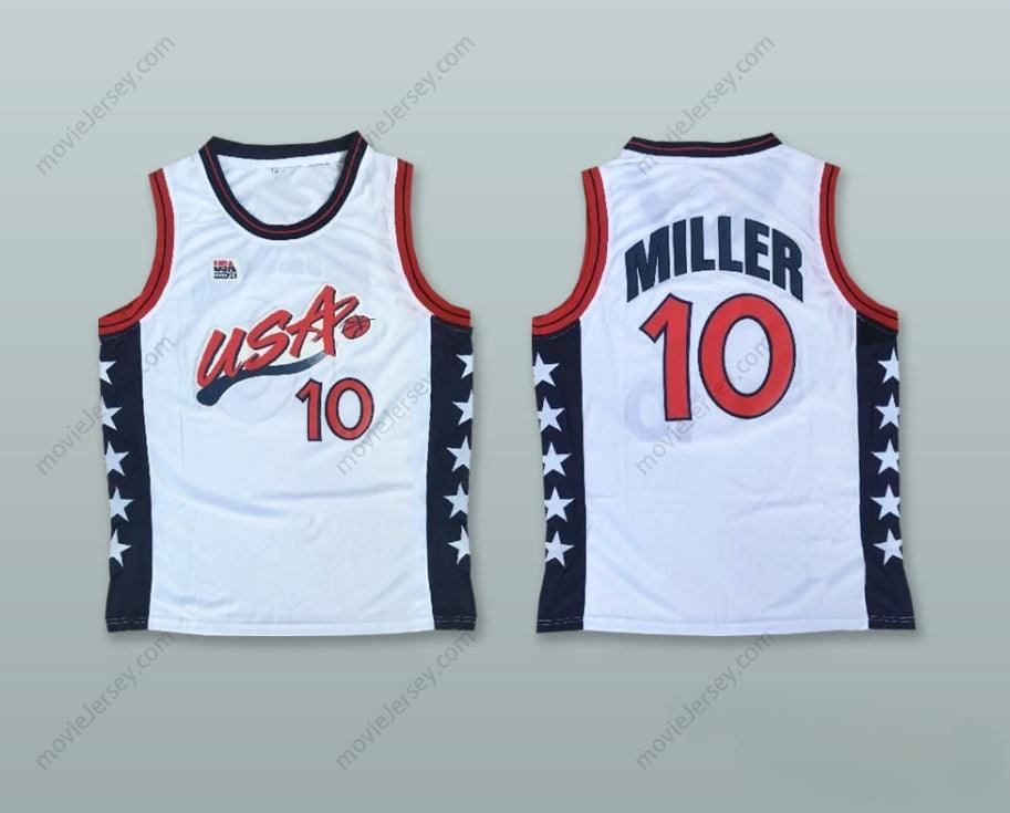 CUSTOM ANY Name Number 1996 REGGIE MILLER 10 USA TEAM HOME BASKETBALL JERSEY Top Stitched S-6XL
