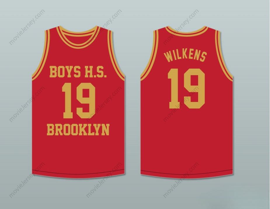 CUSTOM ANY Name Number LENNY WILKENS 19 BOYS HIGH SCHOOL BROOKLYN RED BASKETBALL JERSEY Top Stitched S-6XL
